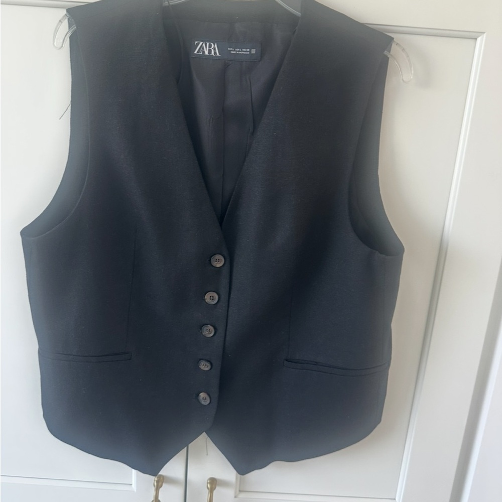 Zara Black Tailored Vest